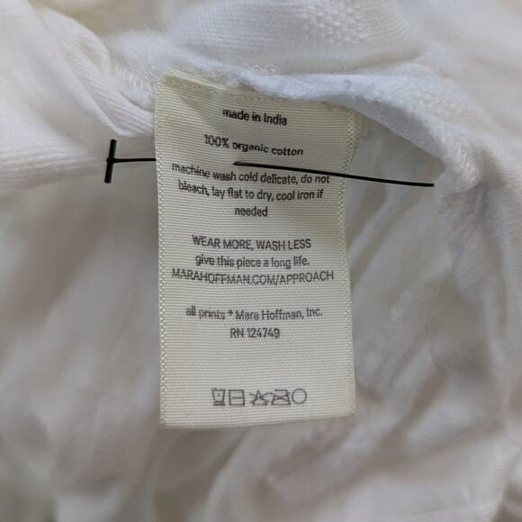 Mara Hoffman Adelina White Midi Wrap Dress Organic Cotton Size Small Preowned - Picture 11 of 12